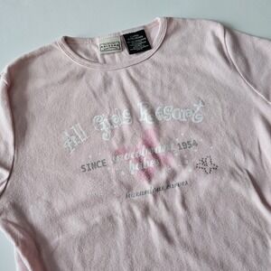 Y2K Graphic T-shirt Girls XL Light Pink Girly Barbiecore Coquette